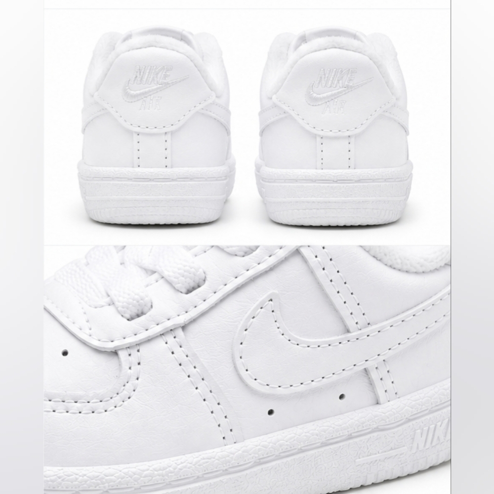 Brand new Nike Force 1 Crib (CB) baby sneakers in classic all-white. - Picture 2 of 4